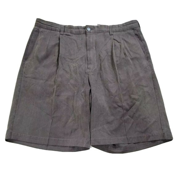 Tommy Bahama Men's 35 Shorts Silk Rayon Brown Pleated Front Casual Club Preppy - Picture 1 of 8